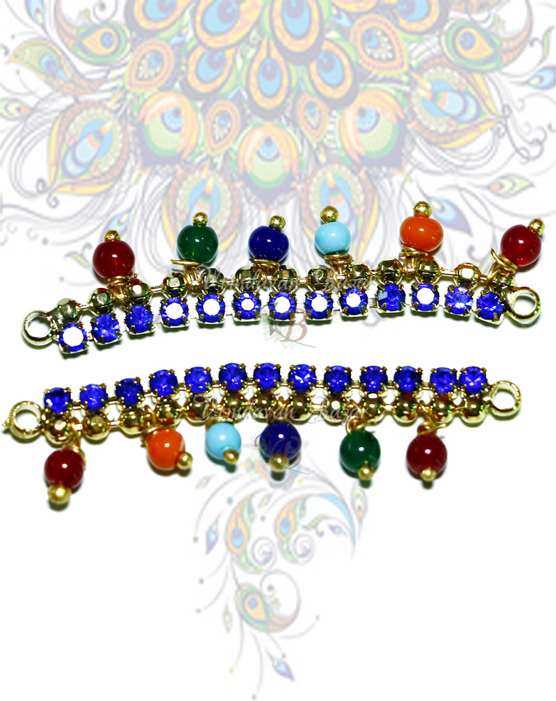 Rhinestone/ stone kangan with multicolour beads tickers