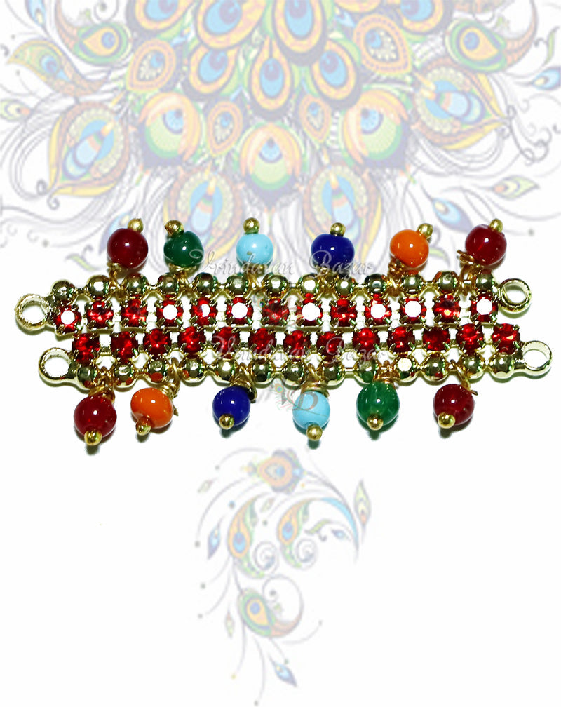 Rhinestone/ stone kangan with multicolour beads tickers