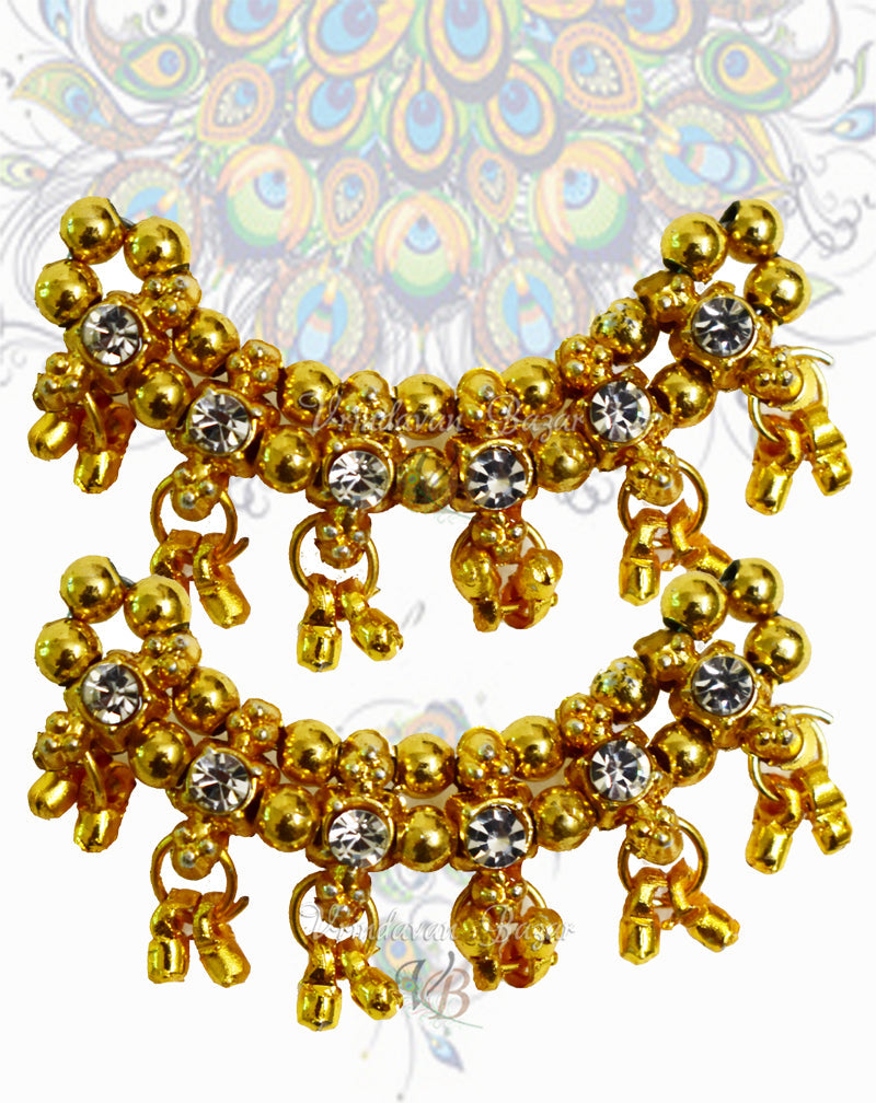 Golden beads with ghungroos payal/ kangan