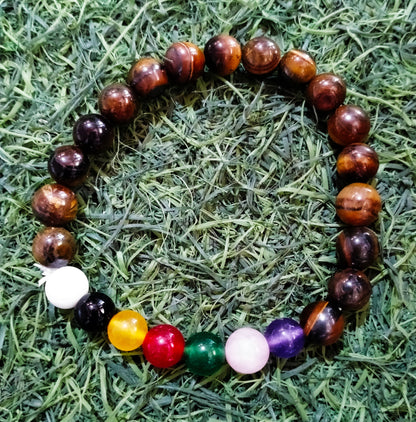 Tigereye 7 chakra bracelet