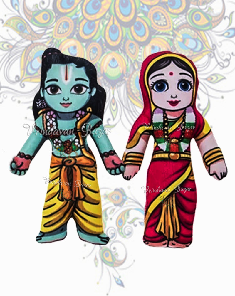Ram, Sita, Lakshman and Hanuman (Ram darbar) soft toy ; height - 8 inc ...