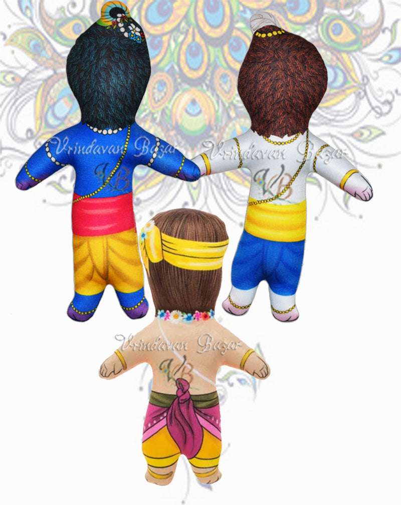 Krishna with Balram and Madhumangal soft toy