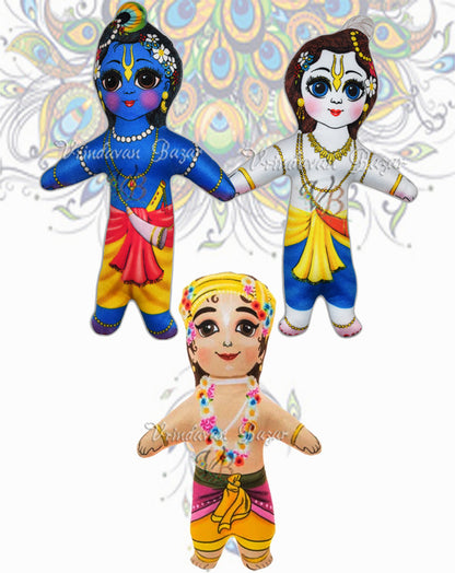 Krishna with Balram and Madhumangal soft toy