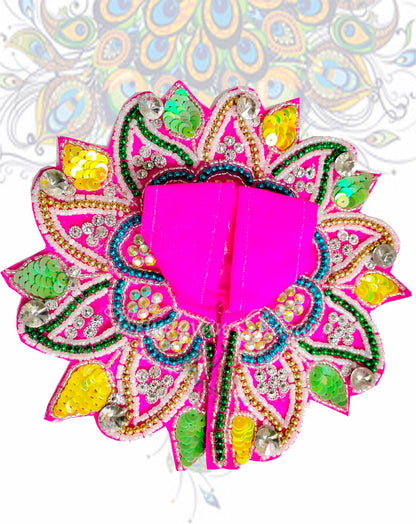 Blooming flower with delicate beadwork zari laddu gopal dress