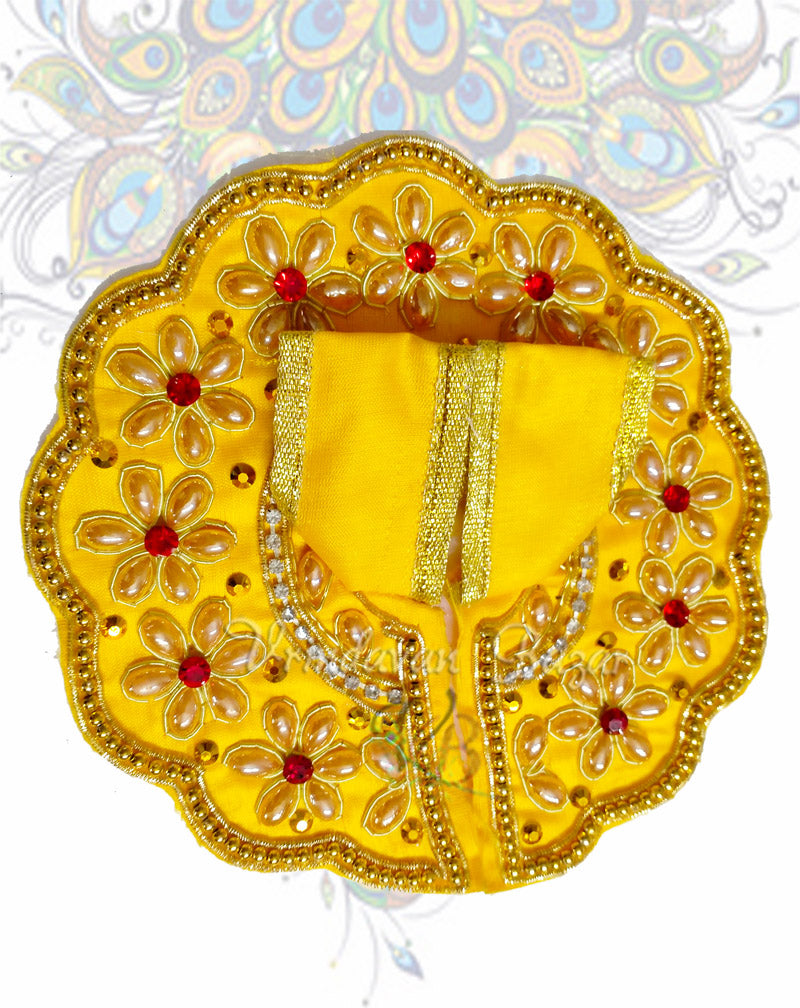 Simple flower border zari laddu gopal dress