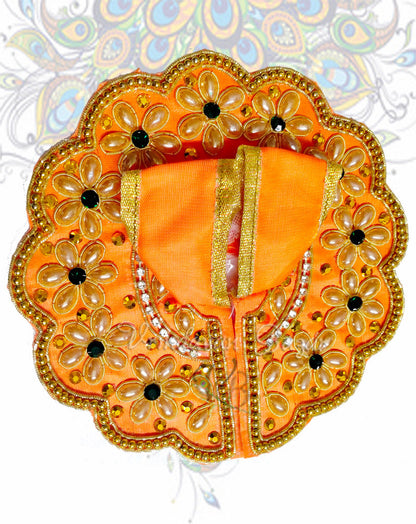 Simple flower border zari laddu gopal dress