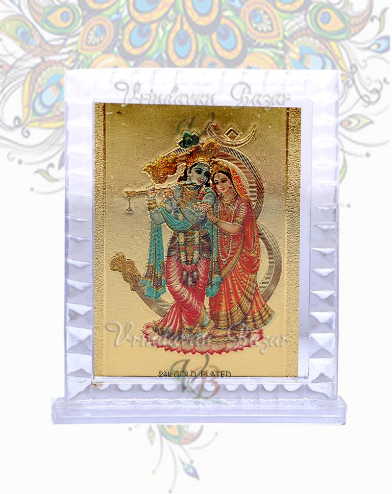 Radha Krishna gold foil acrylic stand