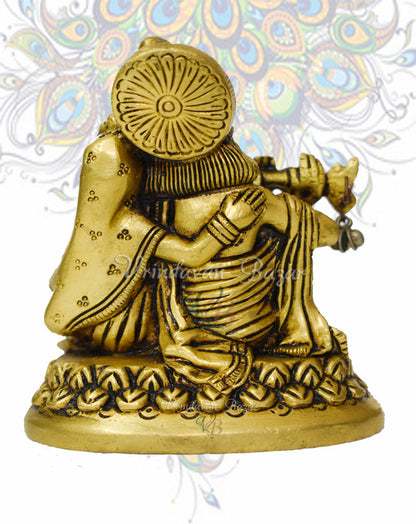 Brass Radha Krishna sitting