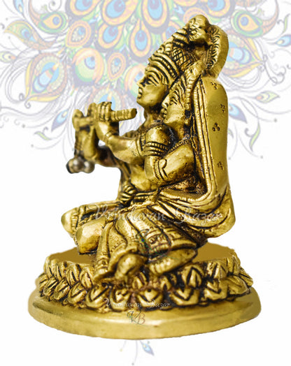 Brass Radha Krishna sitting