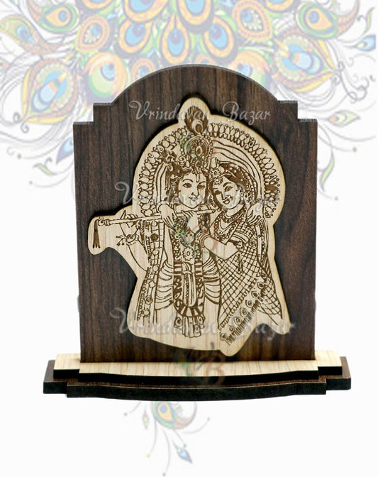 Radhe Krishna 3D wooden showpiece
