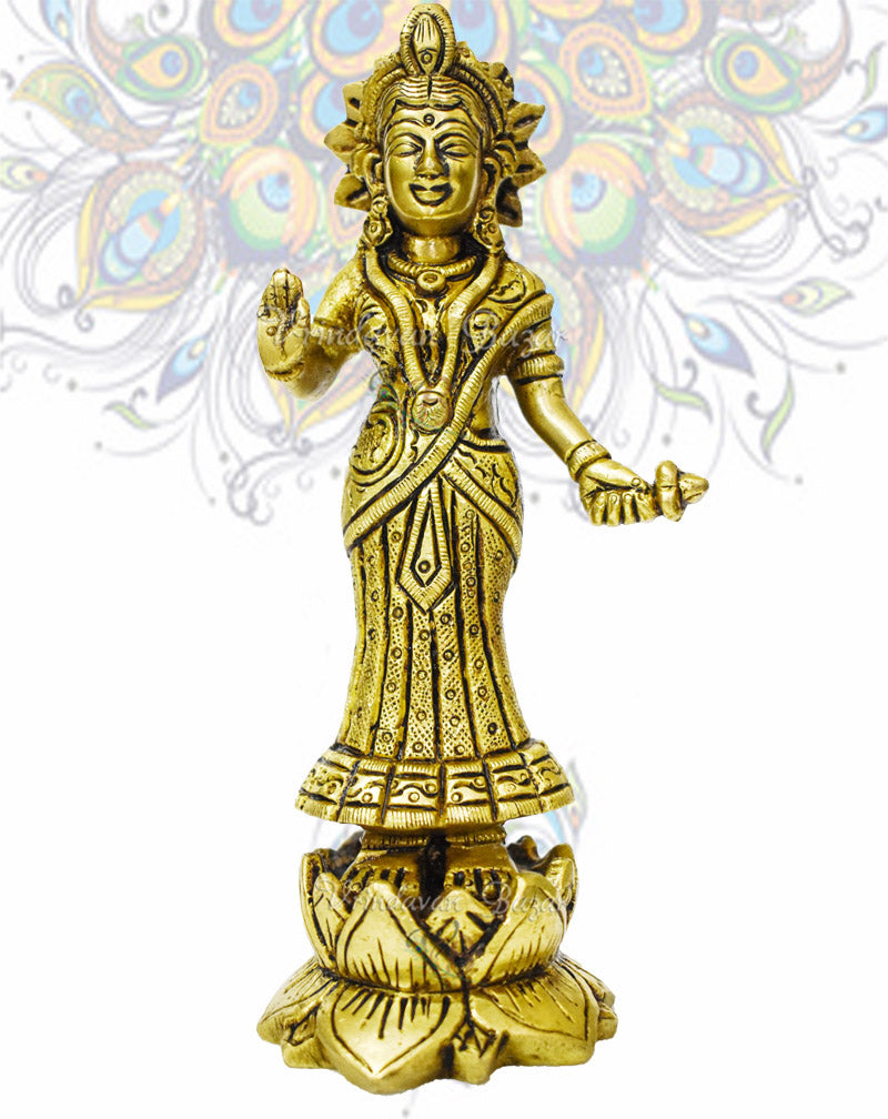 Brass Radharani on Lotus base Idol