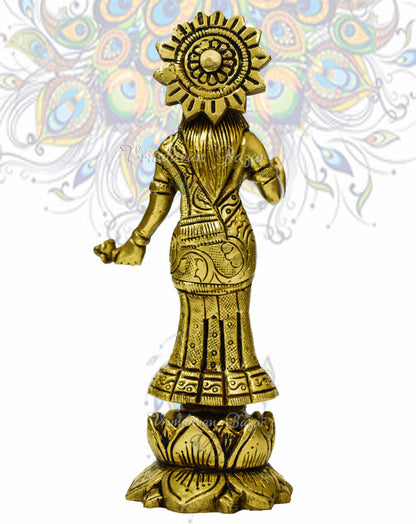 Brass Radharani on Lotus base Idol