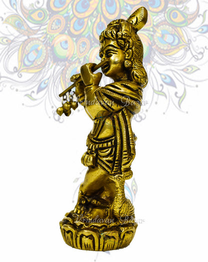 Brass Natkhat Krishna Standing Idol