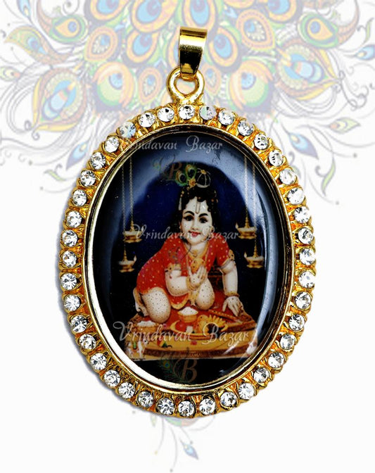 Laddu Gopal pendent with stone decoration
