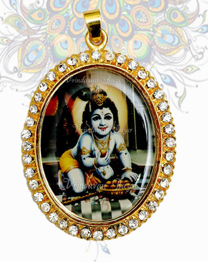 Laddu Gopal pendent with stone decoration