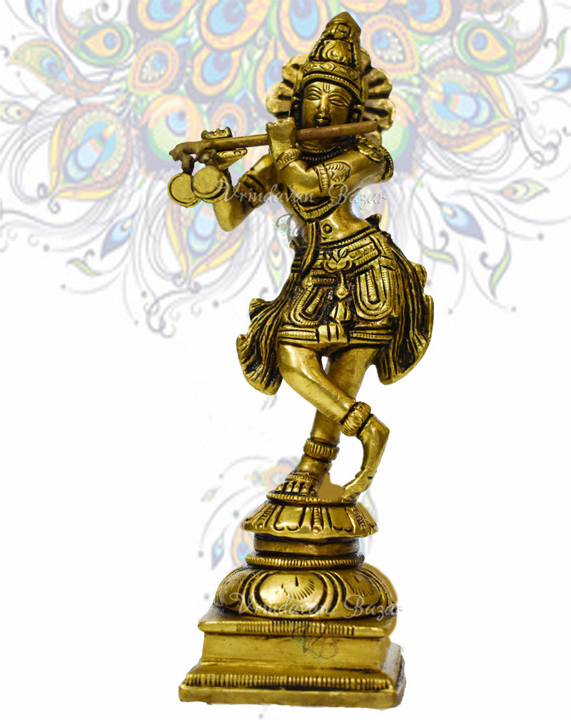 Murali Krishna - Brass Statue Idol, Height 6 inches
