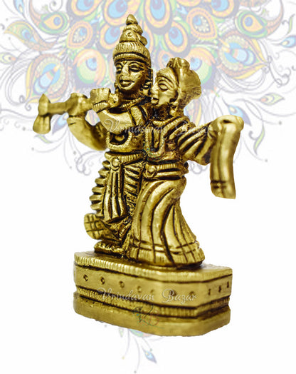 Radha Krishna eternal bond brass idol