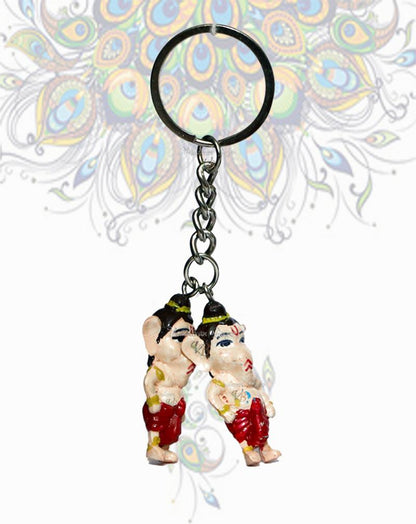 Baby Ganesha with tomahawk fun spring and key ring combo