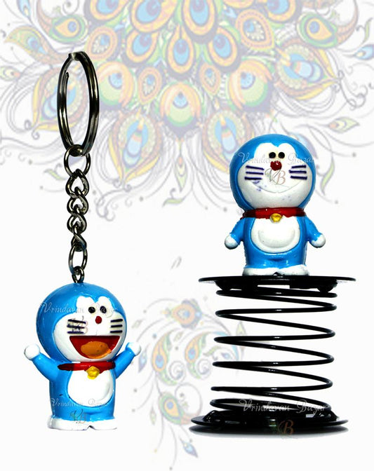 Doremon cartoon character funspring and key ring combo