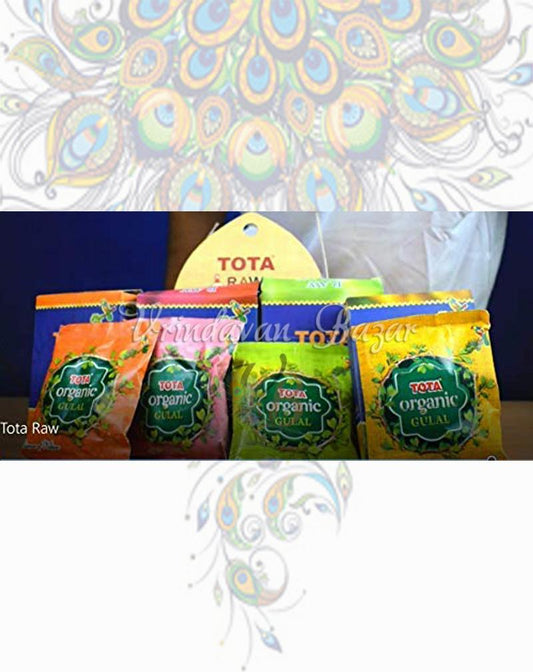 Raw Organic Gulal, Pure Herbal Holi Colour Powder, Rangoli, Photoshoots, Party (40gm Each , Green, Pink, Yellow, Orange)