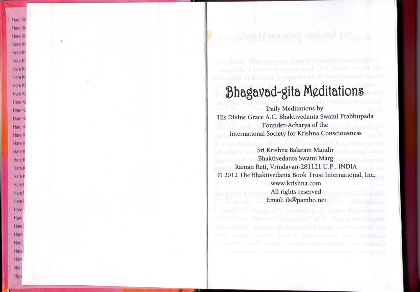 ISKCON Bhagavad-gita Meditations Diary 2022