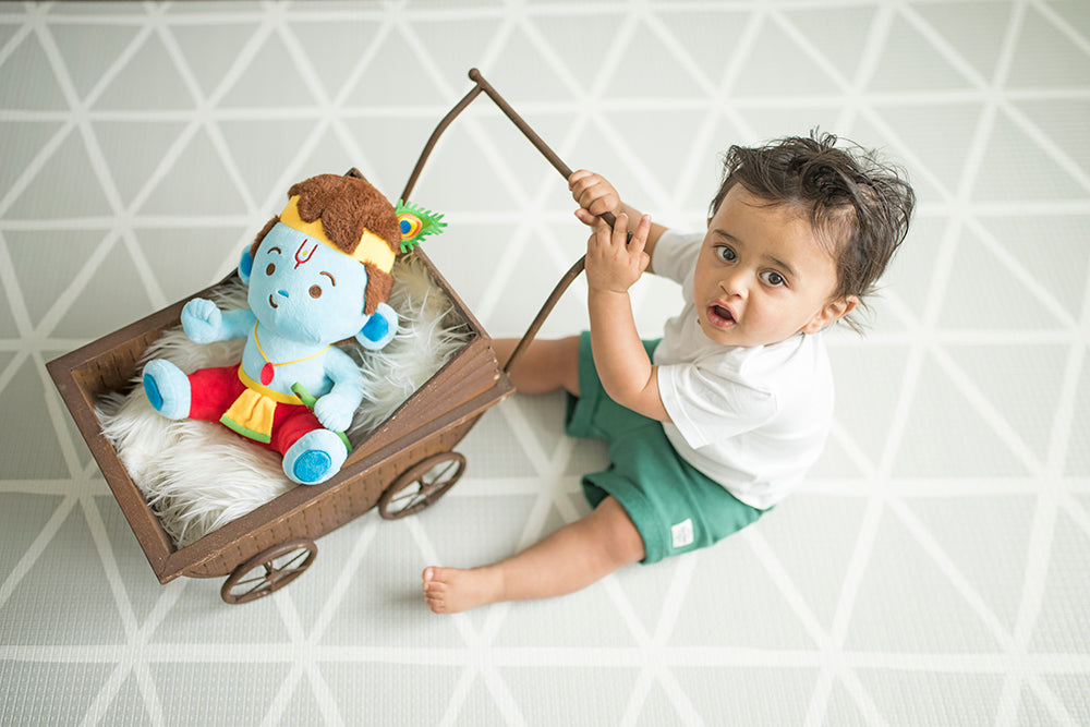 Baby Krishna plush toy- Mini 7 inch