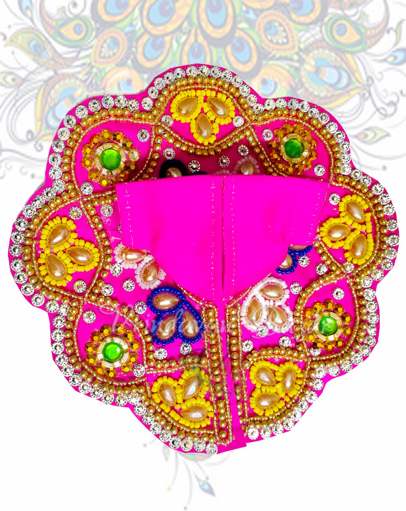 Shell border design with flowers laddu gopal dress