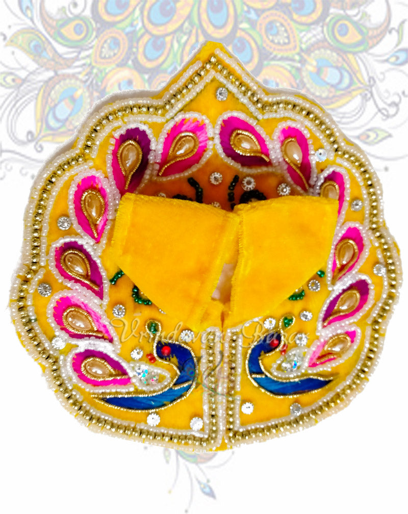 Leaf shape velvet laddu gopal dress