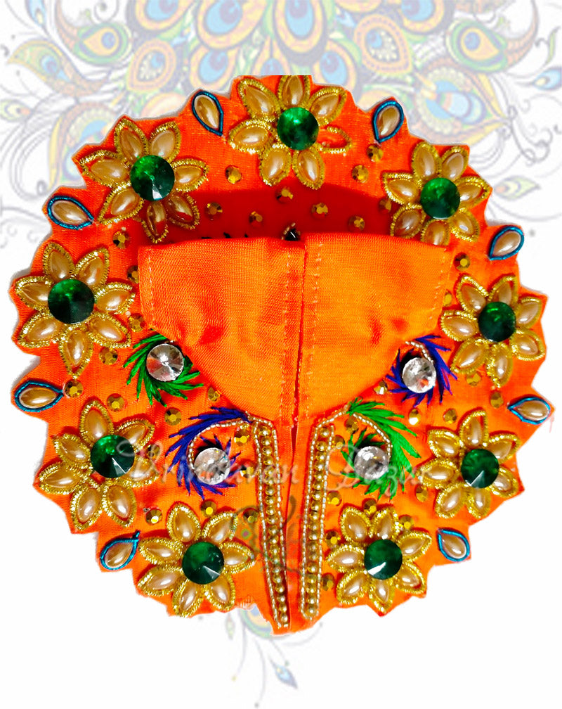 Flower with stone swirls zari laddu gopal dress