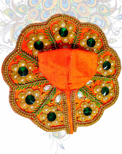Elegant flower work zari laddu gopal dress